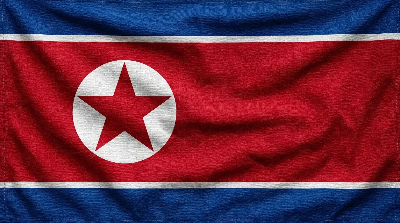 Drapeau actuel de Corée du Nord