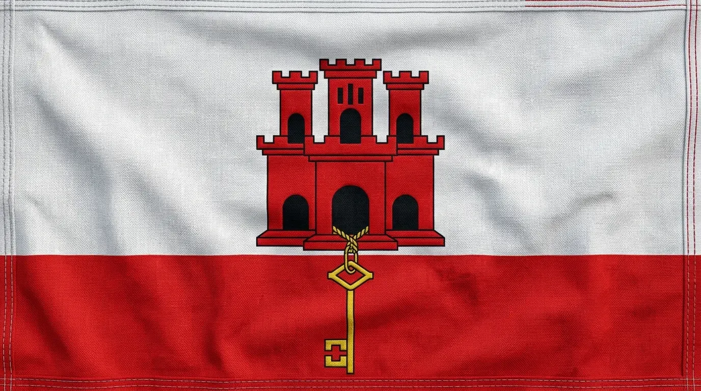 Current flag of Gibraltar