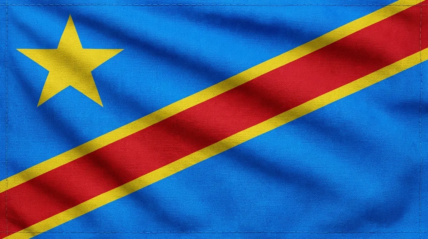 Bandera actual de República Democrática del Congo