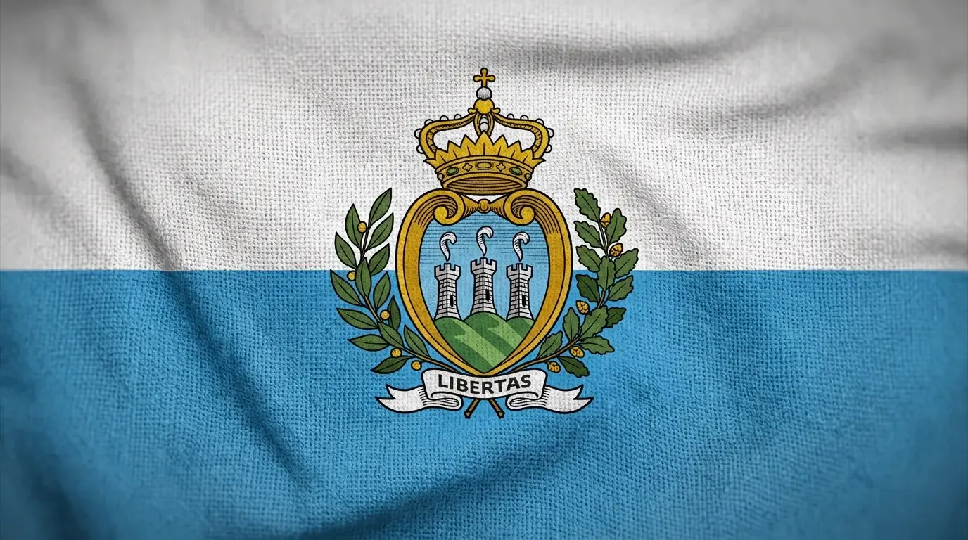 Drapeau actuel de Saint-Marin