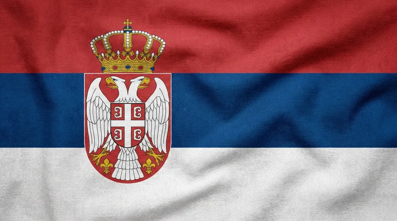 Drapeau actuel de Serbie