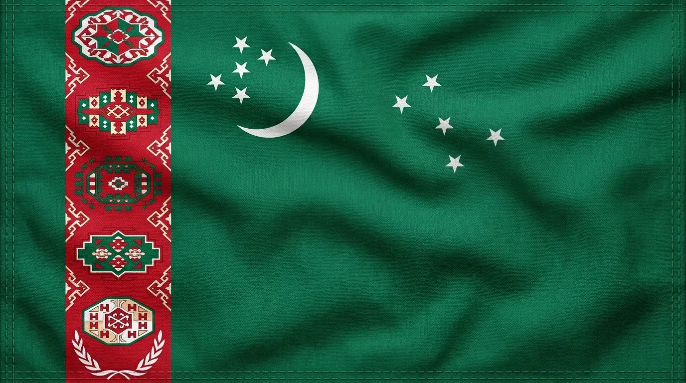 Bandera actual de Turkmenistán