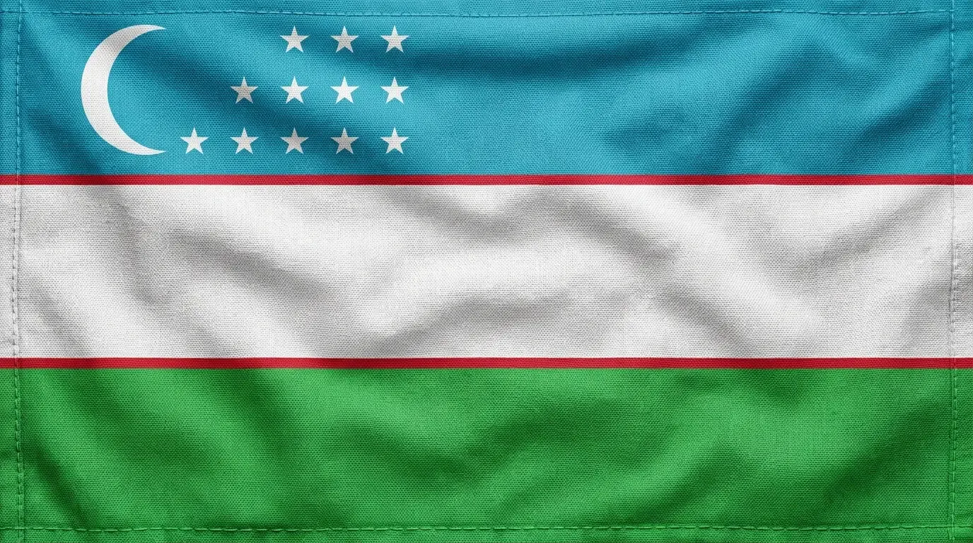 Bandera actual de Uzbekistán