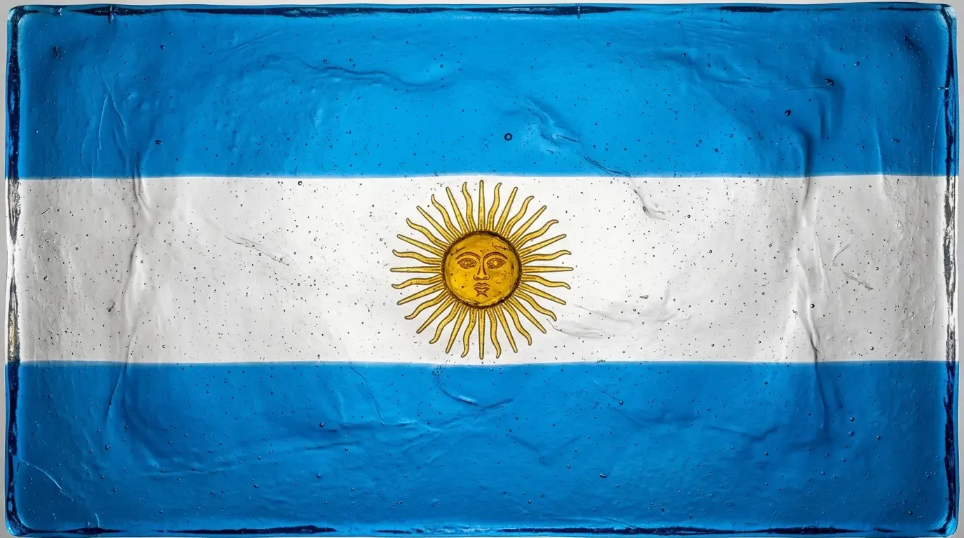 Panneau artistique en verre fusionné avec le drapeau de Argentine