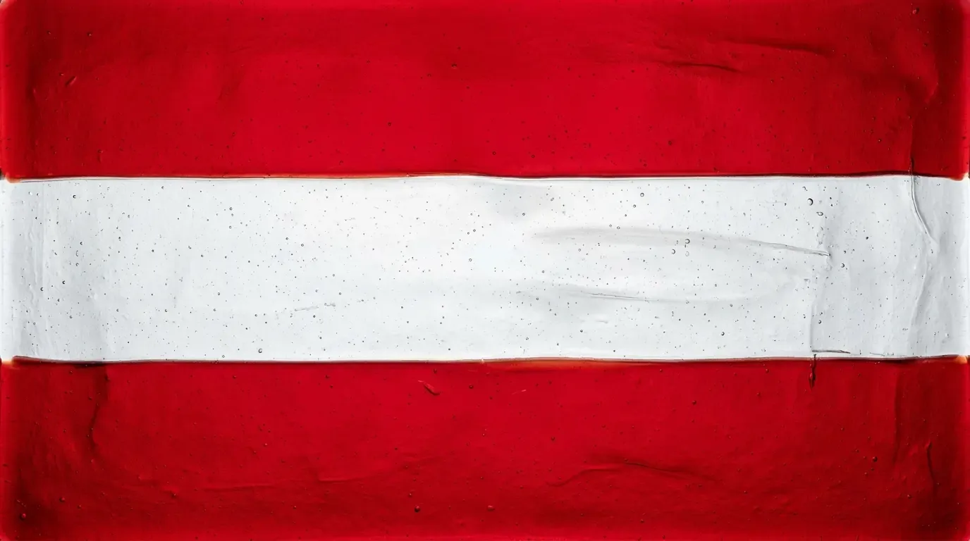 Panneau artistique en verre fusionné avec le drapeau de Autriche