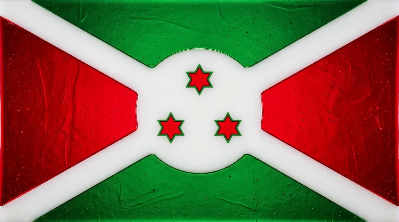 Panneau artistique en verre fusionné avec le drapeau de Burundi