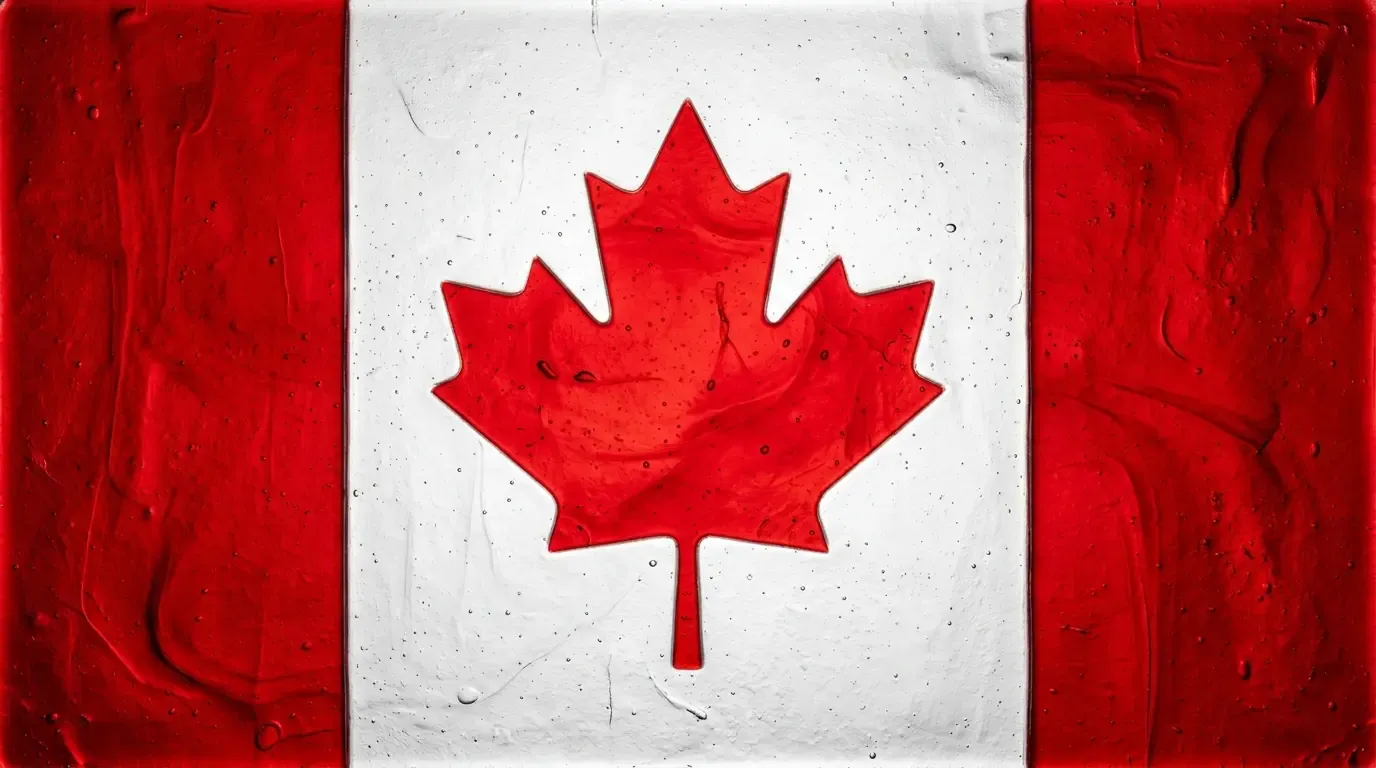 Panneau artistique en verre fusionné avec le drapeau de Canada