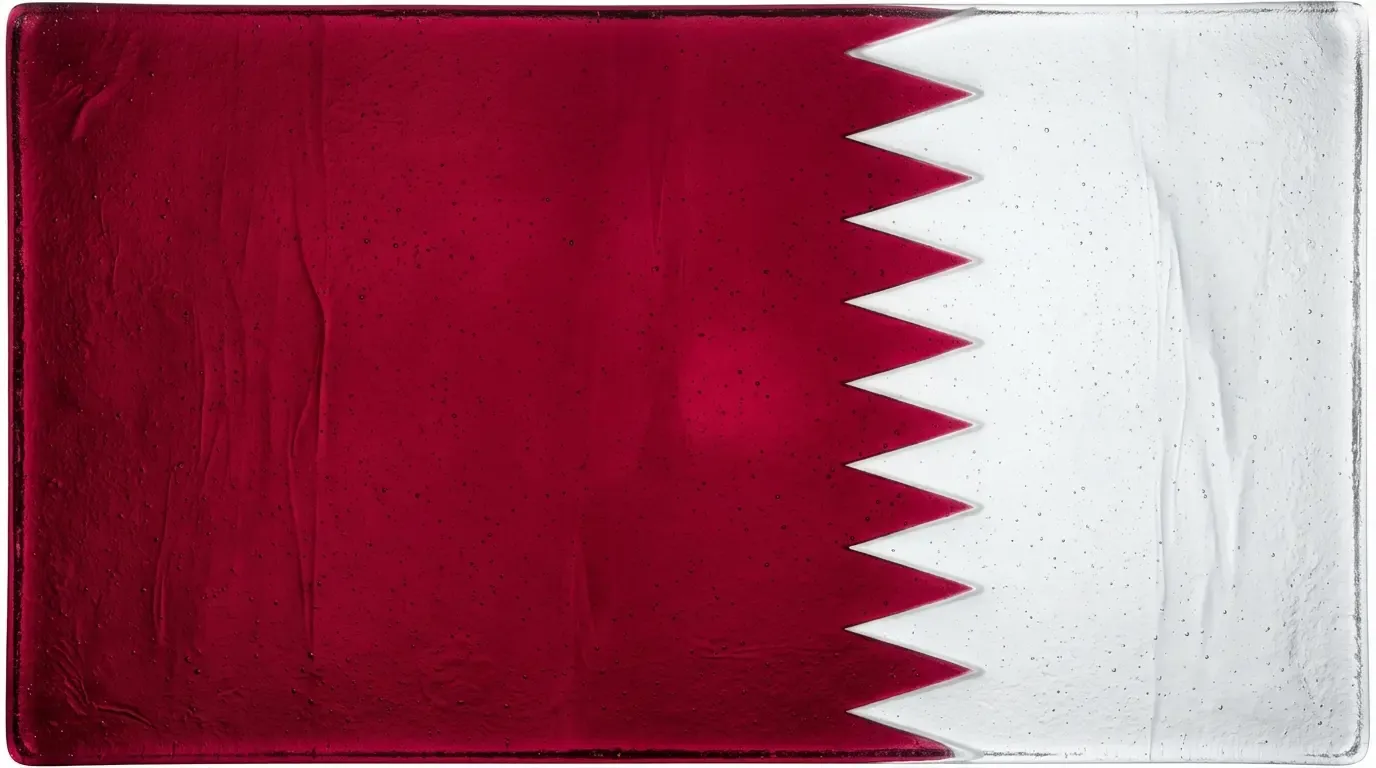 Panneau artistique en verre fusionné avec le drapeau de Qatar