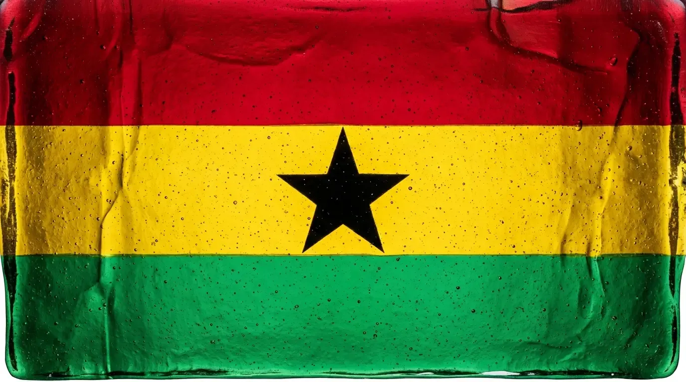 Panneau artistique en verre fusionné avec le drapeau de Ghana