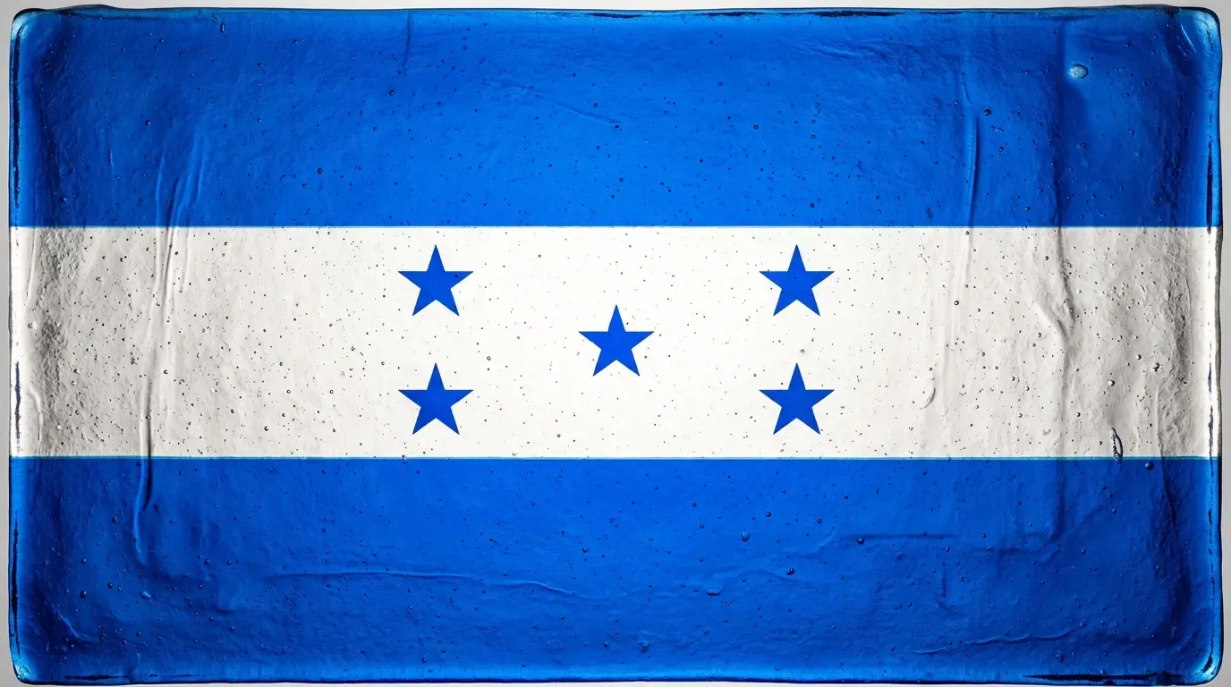 Panneau artistique en verre fusionné avec le drapeau de Honduras
