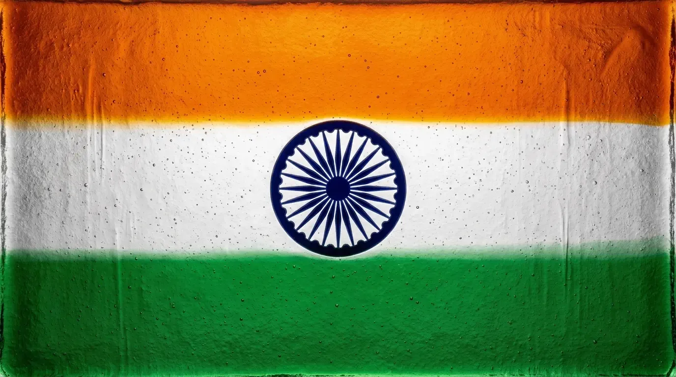 Panneau artistique en verre fusionné avec le drapeau de Inde