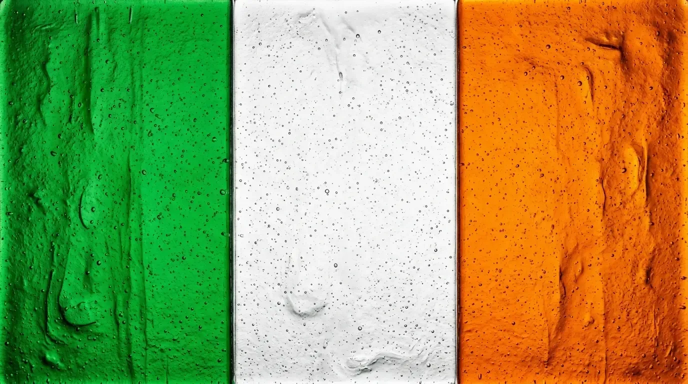 Panneau artistique en verre fusionné avec le drapeau de Irlande