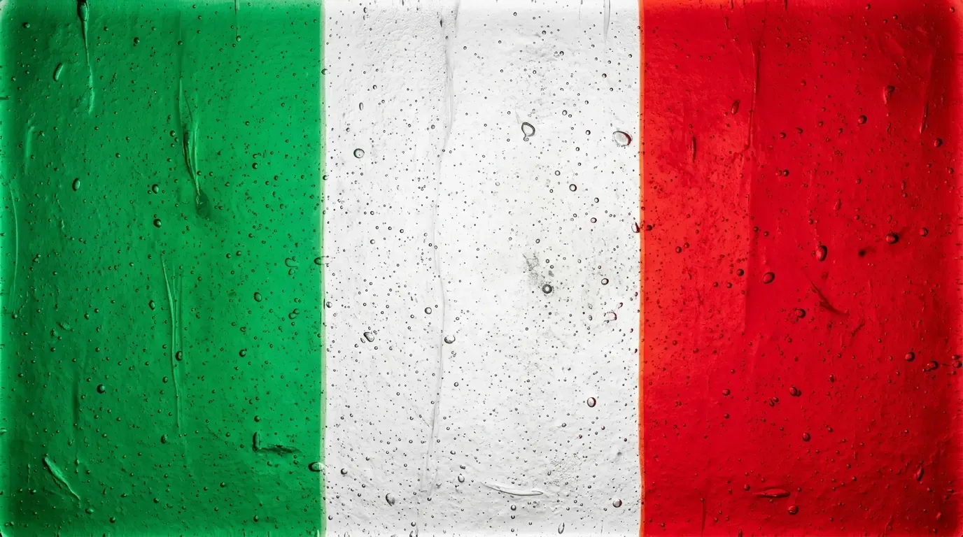 Panneau artistique en verre fusionné avec le drapeau de Italie