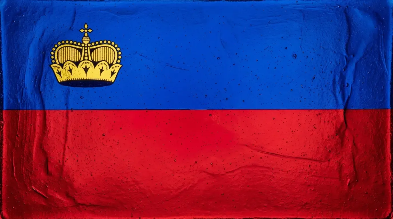 Panneau artistique en verre fusionné avec le drapeau de Liechtenstein