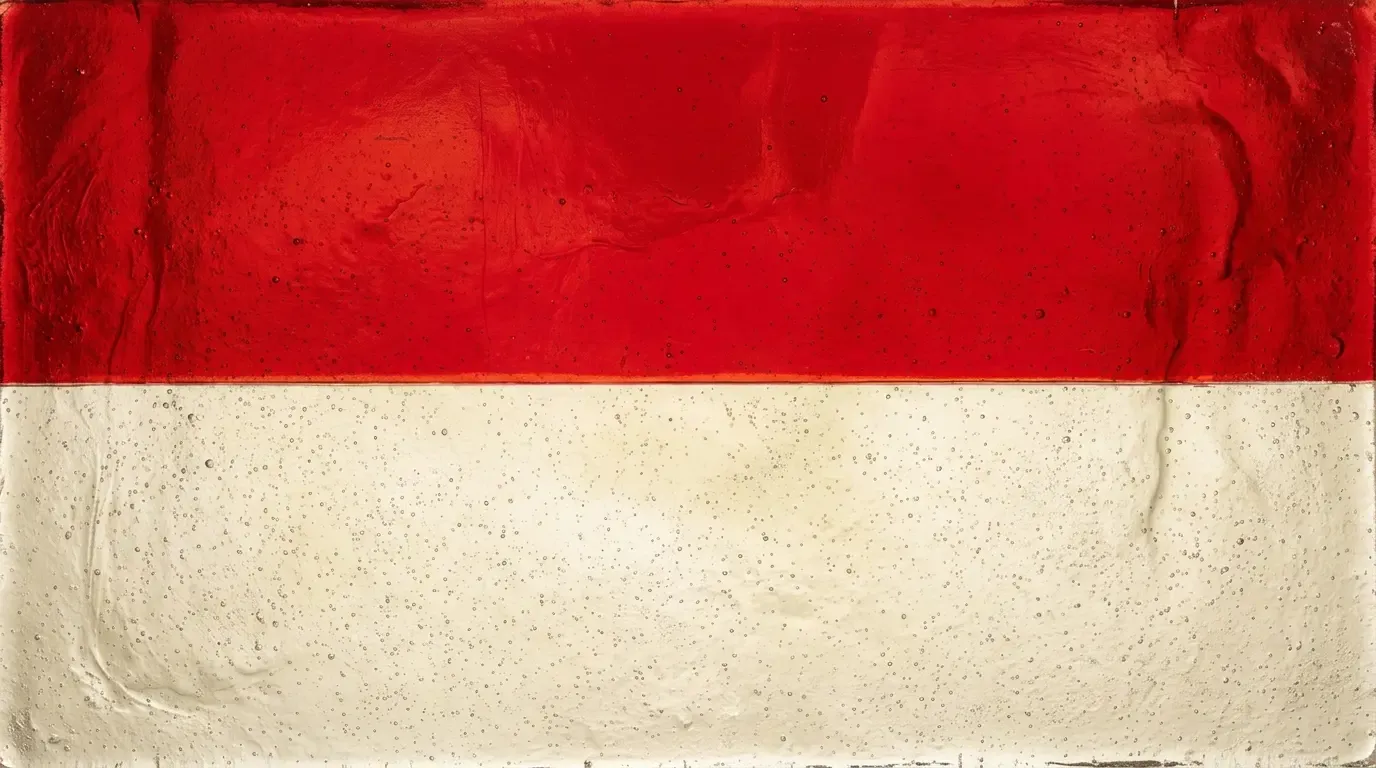 Artistic fused glass panel with the flag of Monaco