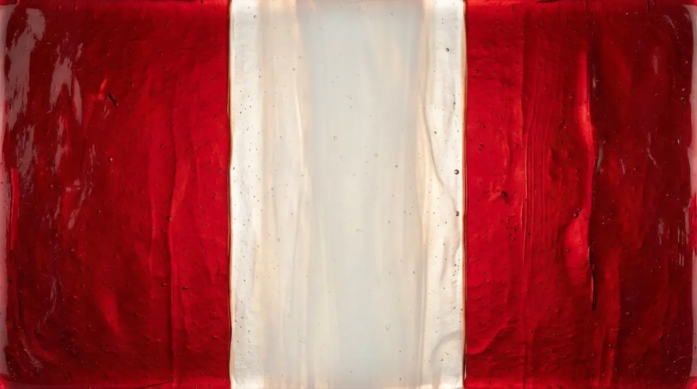 Panneau artistique en verre fusionné avec le drapeau de Pérou