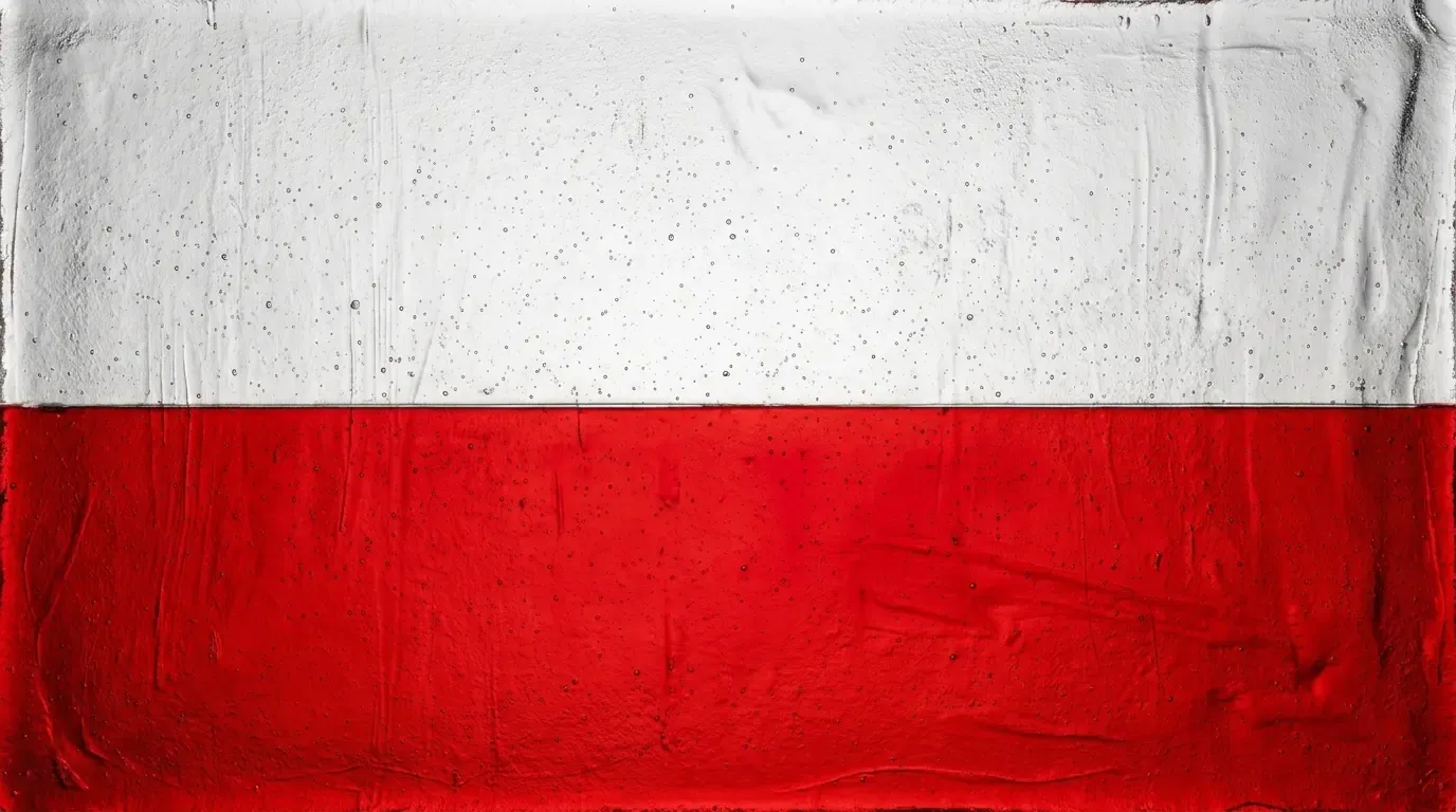 Panneau artistique en verre fusionné avec le drapeau de Pologne