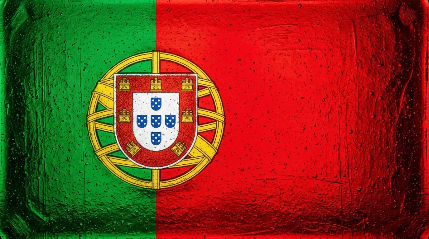 Panneau artistique en verre fusionné avec le drapeau de Portugal