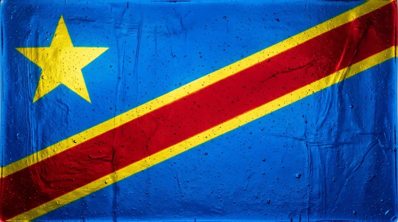 Panneau artistique en verre fusionné avec le drapeau de République du Congo