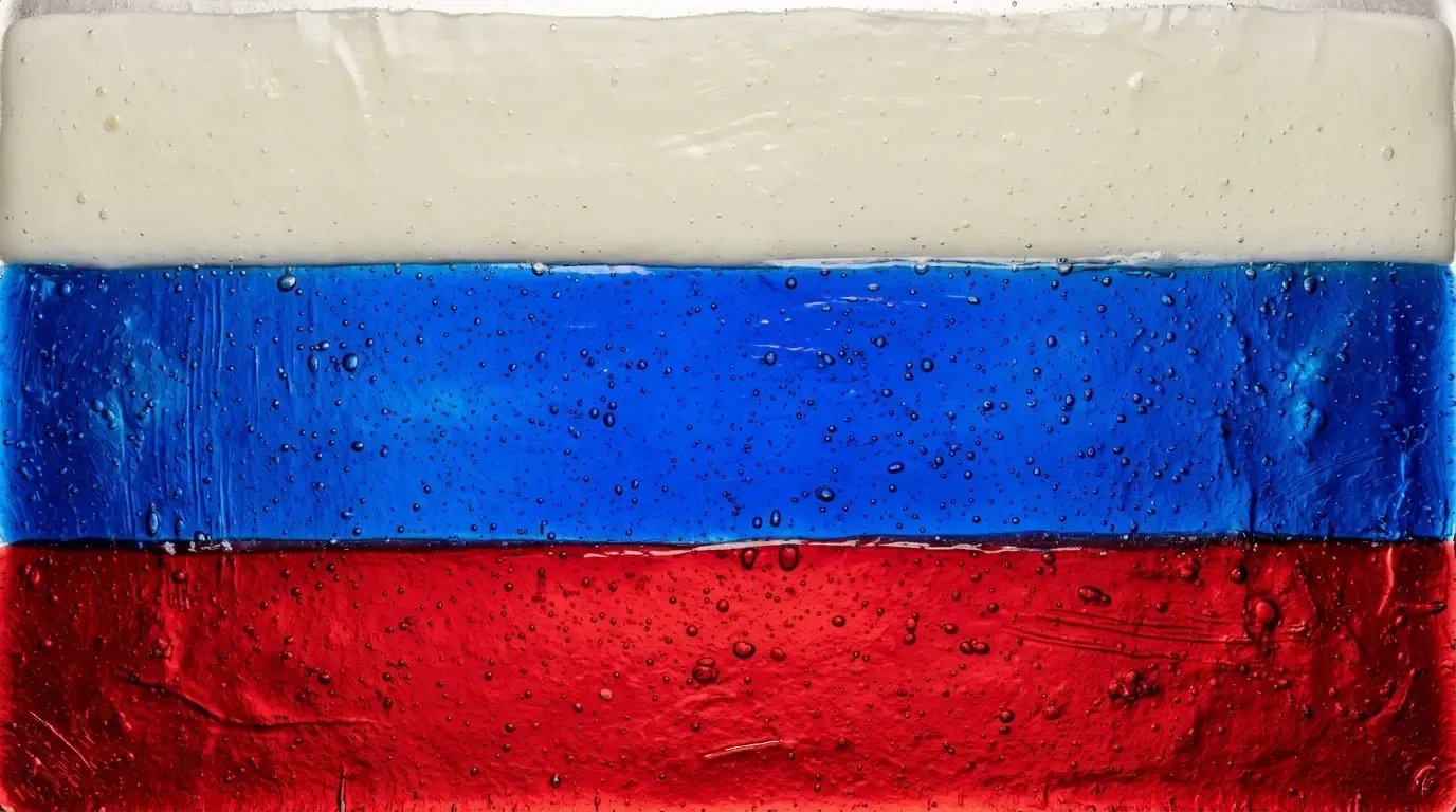 Panneau artistique en verre fusionné avec le drapeau de Russie