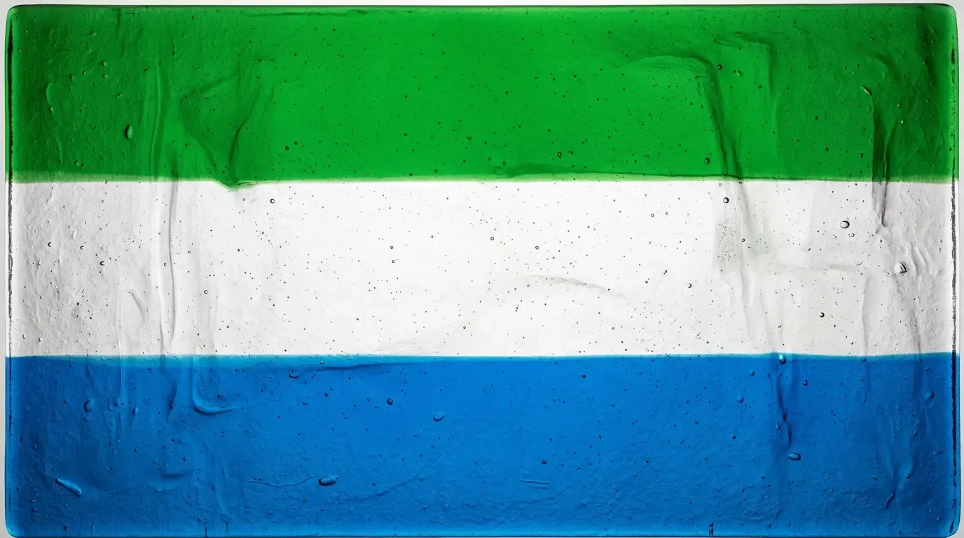 Panneau artistique en verre fusionné avec le drapeau de Sierra Leone