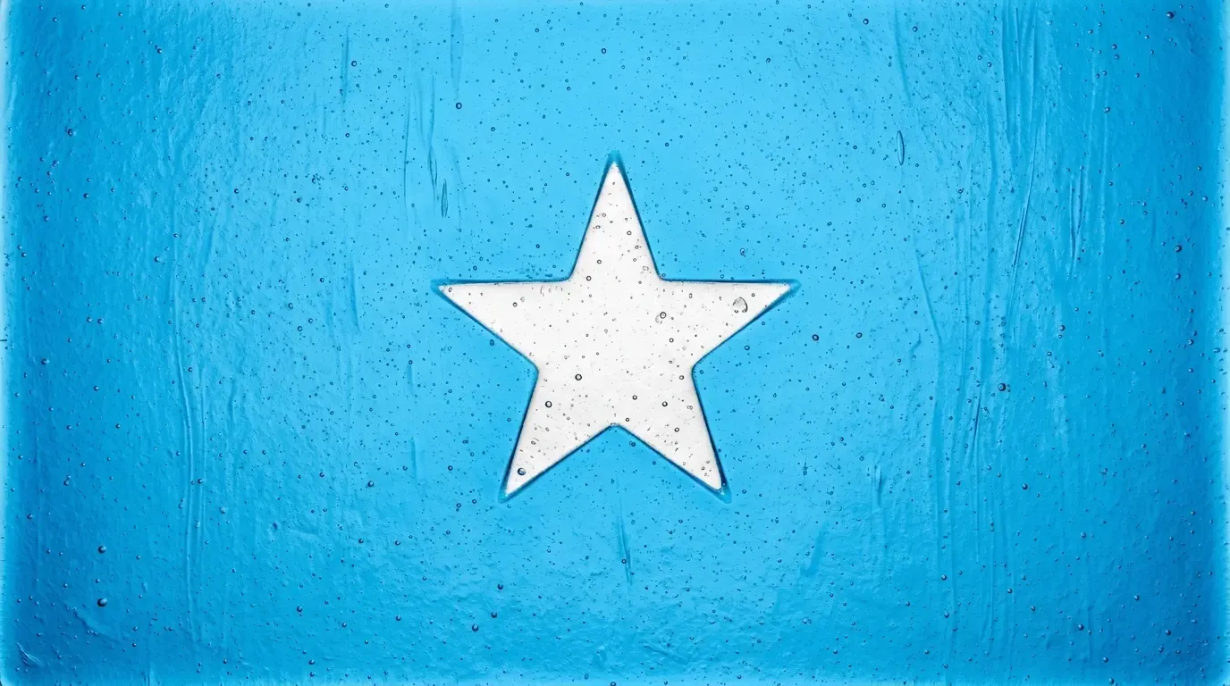 Panneau artistique en verre fusionné avec le drapeau de Somalie