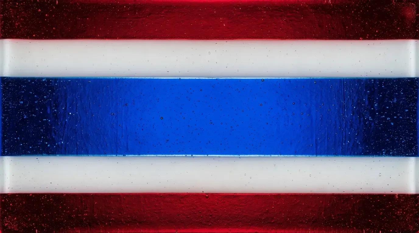 Panneau artistique en verre fusionné avec le drapeau de Thaïlande